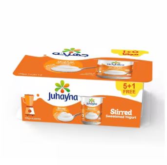 زبادى ستيرد بالسكر جهينه 105 جرام (5+1 مجانا)