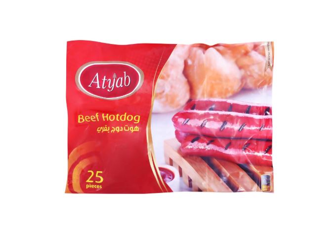 هوت دوج بقرى اطياب 25 قطعه