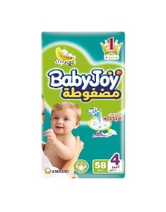 حفاضات بيبى جوى كبير مقاس 4 - 58 قطعه