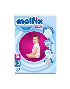 حفاضات مولفكس بانتس مقاس 3 -58 قطعه