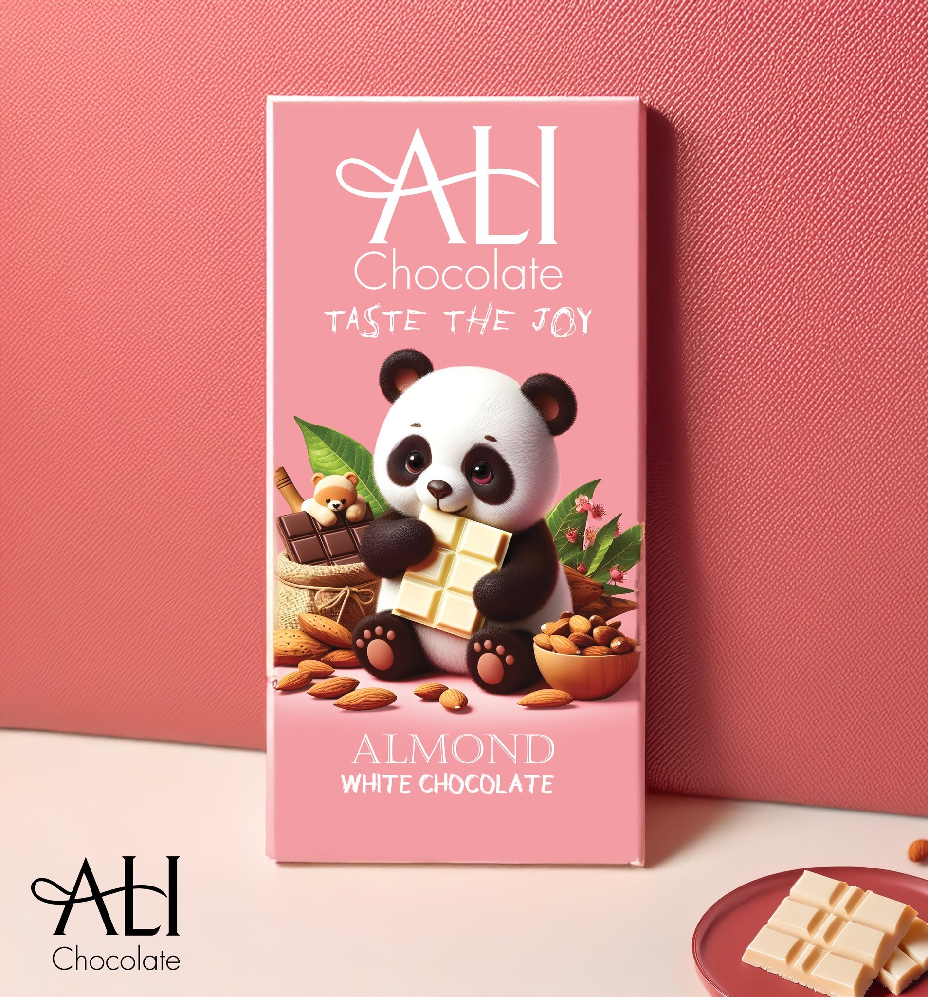 شوكولاتة على بيضاء باللوز - 80 جرام