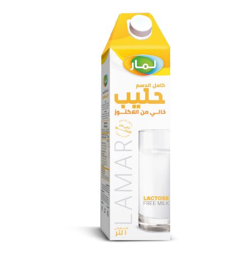 علبه لبن لامار كامل الدسم خالى من اللاكتوز 1 لتر